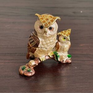 Pier 1 Owl Cloisonné Trinket Box